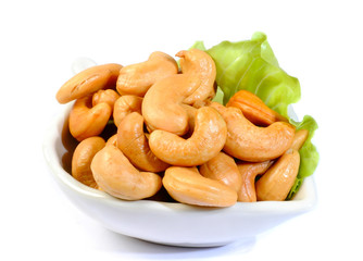 cashew nuts isolated on white background