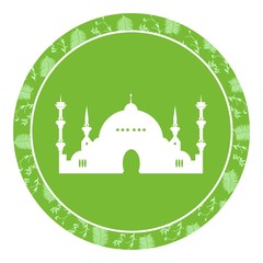 Mosqu&eacute;e dans un panneau rond vert
