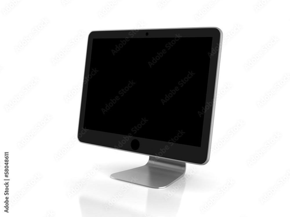 Poster computer display with black screen