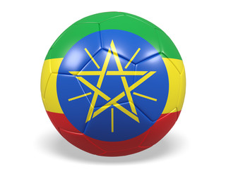 Fototapeta premium Football/soccer ball with a Ethiopia flag.