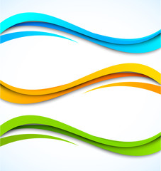 Set of wavy banners
