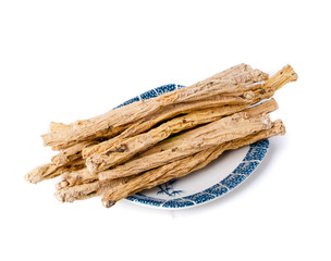 ginseng. Dried Ginseng isolated On White Background