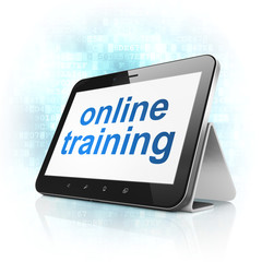 Education concept: Online Training on tablet pc computer