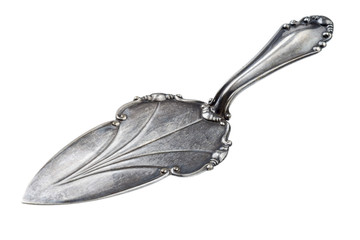 Antique cake server with decoration isolated on white background