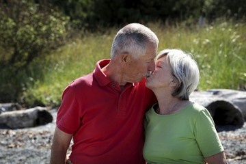 Obraz premium Happy old couple outside