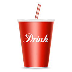 Drink cup with straw