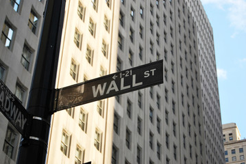 Panneau de rue Wall Street