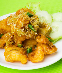 fried prawn food on background