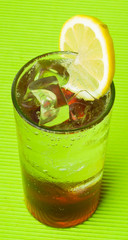ice lemon tea, drink, on white background