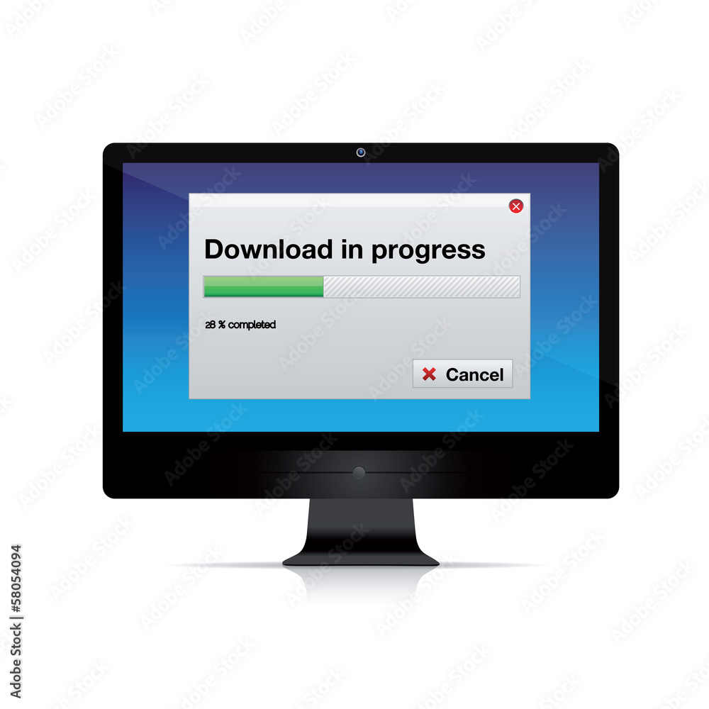 Poster loading bar on compuer screen