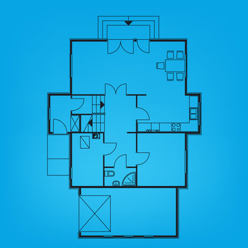 ground floor blueprint. vector illustration