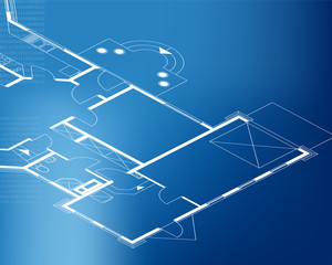 ground floor blueprint. vector illustration