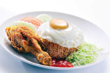 fried rice. Part of a series of nine Asian food dishes.