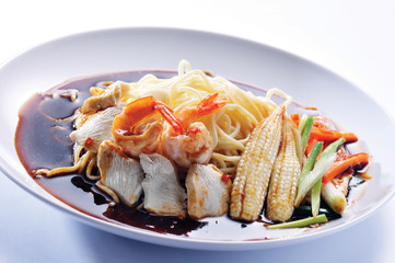 fried rice noodles with Seafood