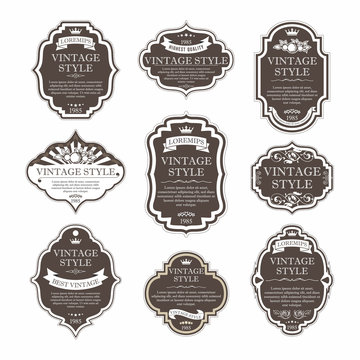 Vintage labels vector set