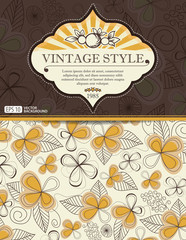 Vintage template with decorative floral