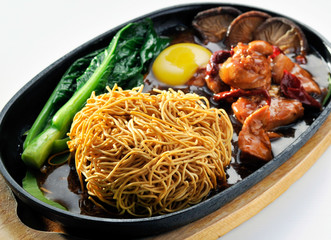 chinese food, sizzling crispy noodle - malaysian food