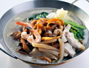 noodles on white background