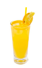 Fototapeta na wymiar Fruit drink in glasses. Isolated on white