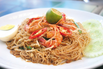 fried rice noodles with Seafood