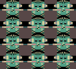 retro seamless texture with cartoons