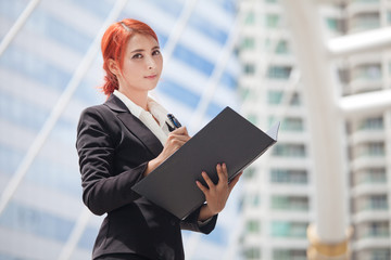 business woman with document