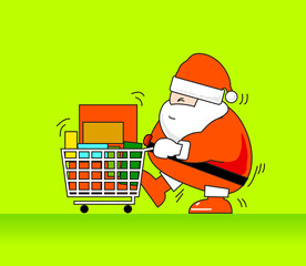 Santa Clause shopping Cristmas Eve.