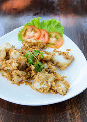 Fried squid with garlic