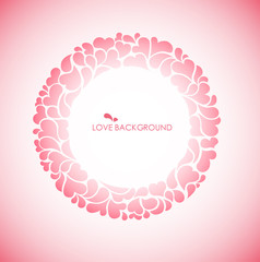 Abstract love and on circle background & curve background