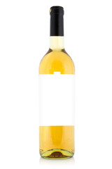 White wine bottle with blank label