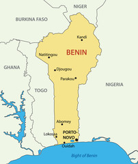 Republic of Benin - vector map