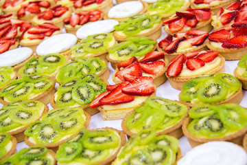 Dessert with fresh fruit.