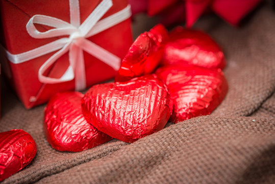 sweet heart shaped chocolates candies