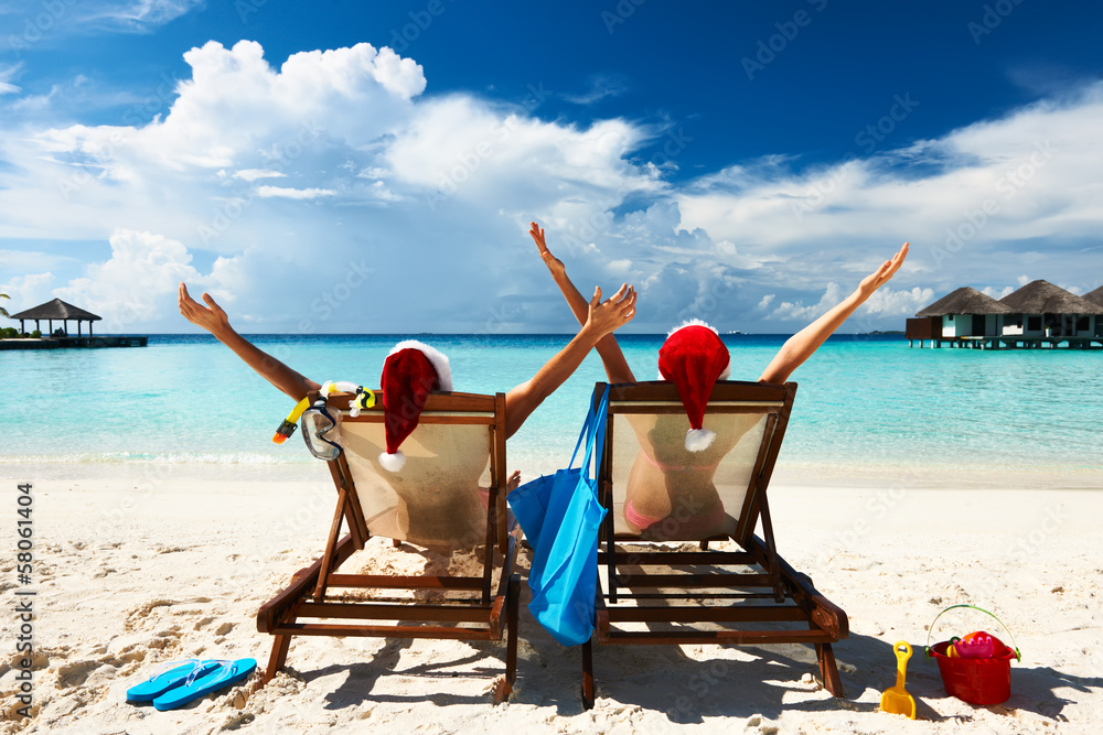 Sticker Couple on a beach