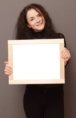 woman with frame