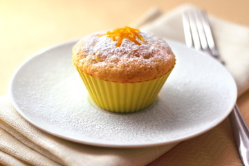 Cottage cheese muffin with orange zest