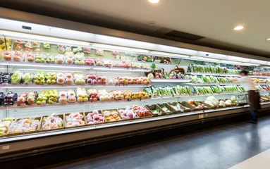 Foto op Plexiglas Shelf with fruits in supermarket © 06photo