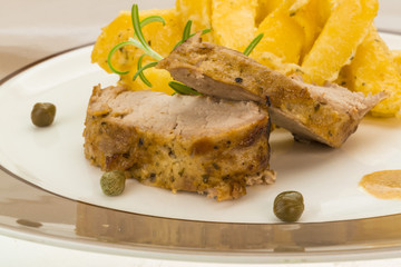 Grilled pork with potato