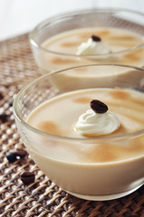 Dairy dessert with coffe flavor