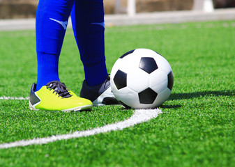 Fototapeta premium kicking the ball in the game