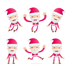 Santa in various poses for use in advertising, presentations,