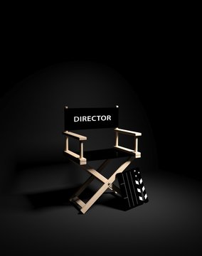 Directors chair with clapboard