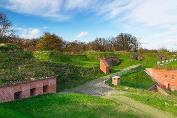 Fototapeta na wymiar XIX-wieczny system fortyfikacji miasta w Gdańsku