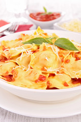 ravioli with tomato and gruyere