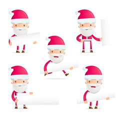 Santa in various poses for use in advertising, presentations,