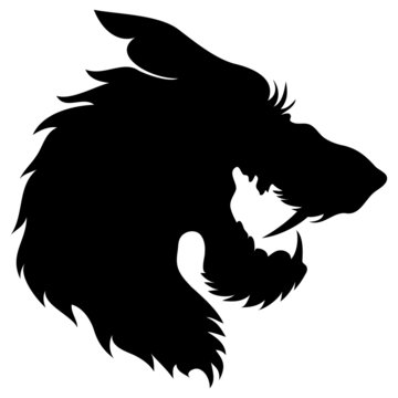 Wolf head silhouette.