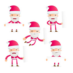 Santa in various poses for use in advertising, presentations,