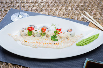 Roll set served on a plate