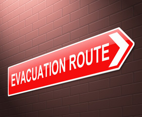 Evacuation route sign.