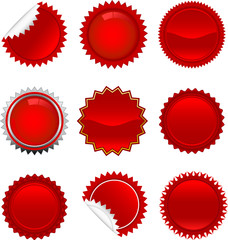 Red starbursts set. To see the other vector starburst illustrations , please check Badge and Label collection.